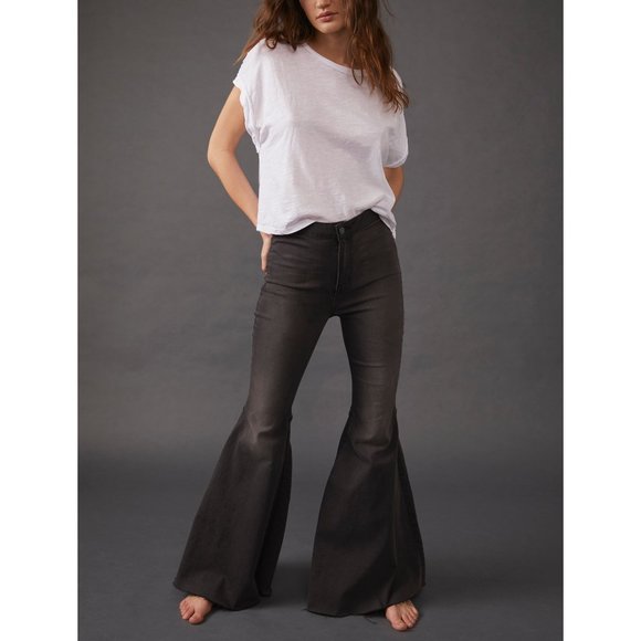 Free People Denim - FREE PEOPLE Just Float On Flare Jeans / Smoke Stack